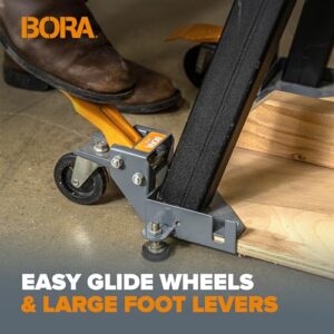 Bora Portamate Mobile Base Kit PM-1100 - Heavy Duty, Universal, Customizable, Adjustable Rolling Set, Dolly Roller Frame and Casters for Moving Equipment, Tools, Machines - 400 lb Capacity