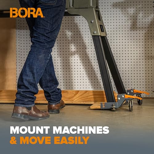 Bora Portamate Mobile Base Kit PM-1100 - Heavy Duty, Universal, Customizable, Adjustable Rolling Set, Dolly Roller Frame and Casters for Moving Equipment, Tools, Machines - 400 lb Capacity