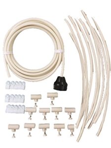 mistcooling patio misting system-patio misting kit assembly - make your own misting system - easy to build and install - 5 minute installation (48ft 12 nozzles)