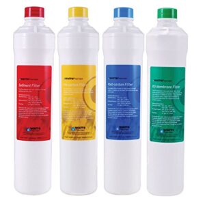 watts premier wp531152 ro pure reverse osmosis filtration system water filter replacement cartridge, multicolor, 4 pack