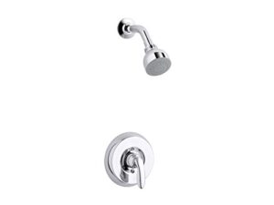 kohler ts15611-4-cp coralais(r) rite-temp(r) shower valve trim with lever handle and 2.5 gpm showerhead, polished chrome