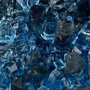 Kenai Blue - Fire Glass Blend for Indoor and Outdoor Fire Pits or Fireplaces | 10 Pounds | 1/2 Inch