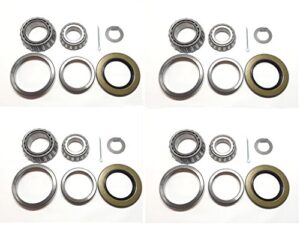(set of 4) westernprime trailer hub wheel bearing kit 25580 14125a with double lip grease seals 10-36 10-10 for 5200-7000 lb. tandem axles