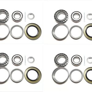 (Set of 4) WESTERNPRIME Trailer Hub Wheel Bearing Kit 25580 14125A with Double Lip Grease Seals 10-36 10-10 for 5200-7000 lb. Tandem Axles