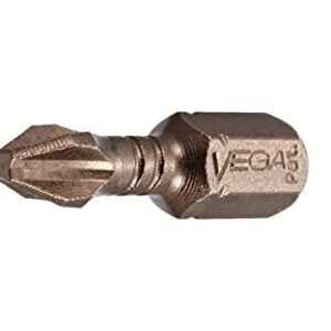 VEGA Professional Grade #2 Phillips Impact Driver Bits 1" Length P125P2A-10 (Pack of 10)