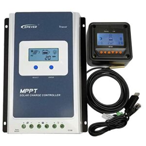 40a mppt solar charge controller +mt50 monitor+temp.sensor package tracer 4210an 100v solar panels power input support lithium battery charger regulator negative ground