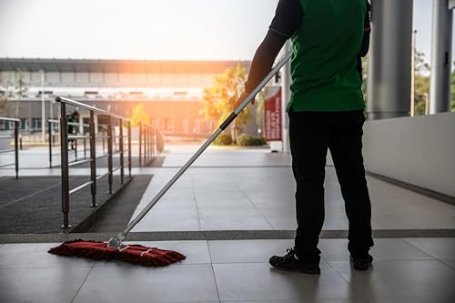 Ultimate Dust Mop Kit: Industrial-Grade Performance, Heavy-Duty Frame, Telescopic Handle - Red 18 Inch