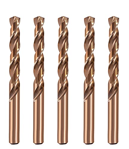 HSS Cobalt Drill Bits 3/8 in.x 5 in.Jobber Length M35 Twist Drill Steel Metal Iron-5Pcs