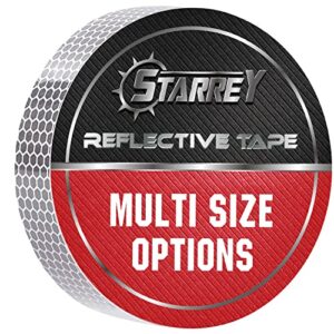 starrey flexible reflective tape white silver 1/2 inch x 15 feet high intensity grade dot-c2 safety tape outdoor waterproof conspicuity outdoor trailer reflector…
