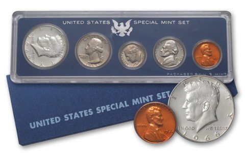 1966 P 5 Piece set Proof in original packaging from US mint Proof