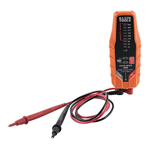 Klein Tools ET60 Voltage Tester, Tests AC and DC Voltage and Low Voltage, No Batteries Needed,Orange/Black