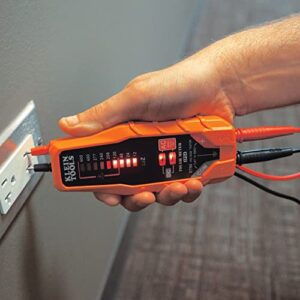 Klein Tools ET60 Voltage Tester, Tests AC and DC Voltage and Low Voltage, No Batteries Needed,Orange/Black