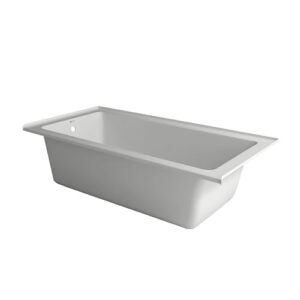 Fine Fixtures Tile-In White Soaking Bathtub, Built in tile flange Fiberglass Acrylic Material (66" x 32" x 19" Left)