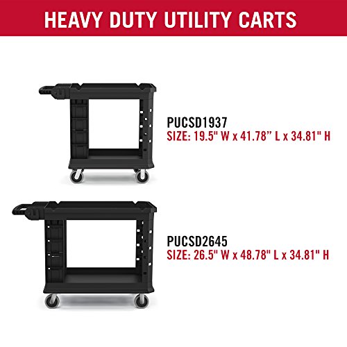 Suncast Commercial PUCSD1937 Utility Cart, Heavy Duty, 500 Pounds Load Capacity, black