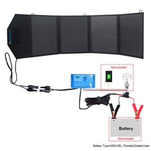 ACOPOWER HY-4x12.5W 12V 50 Watt Portable Solar Panel Kit W/ 5A Charge Controller for RV, Boats, Camping, Sliver