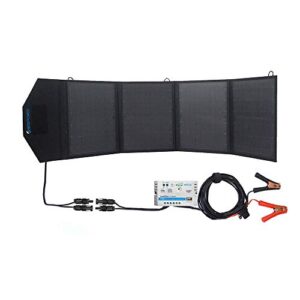 acopower hy-4x12.5w 12v 50 watt portable solar panel kit w/ 5a charge controller for rv, boats, camping, sliver