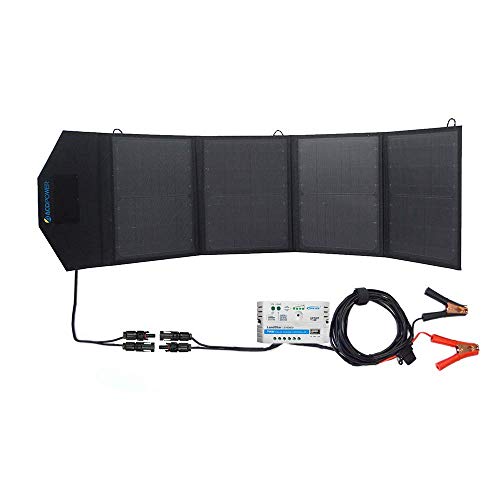 ACOPOWER HY-4x12.5W 12V 50 Watt Portable Solar Panel Kit W/ 5A Charge Controller for RV, Boats, Camping, Sliver