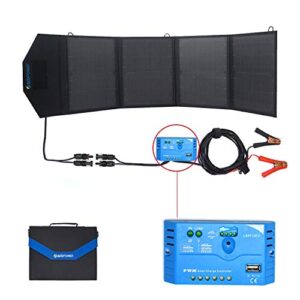 ACOPOWER HY-4x12.5W 12V 50 Watt Portable Solar Panel Kit W/ 5A Charge Controller for RV, Boats, Camping, Sliver