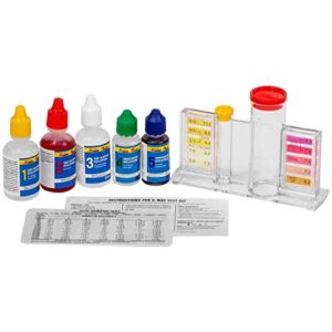 XtremepowerUS 5-Way Swimming Pool Test Kit pH, Chlorine, Bromine, Alkalinity Chemistry Testing with Case