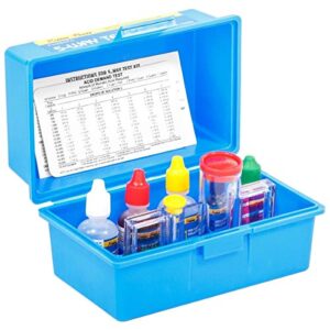 XtremepowerUS 5-Way Swimming Pool Test Kit pH, Chlorine, Bromine, Alkalinity Chemistry Testing with Case
