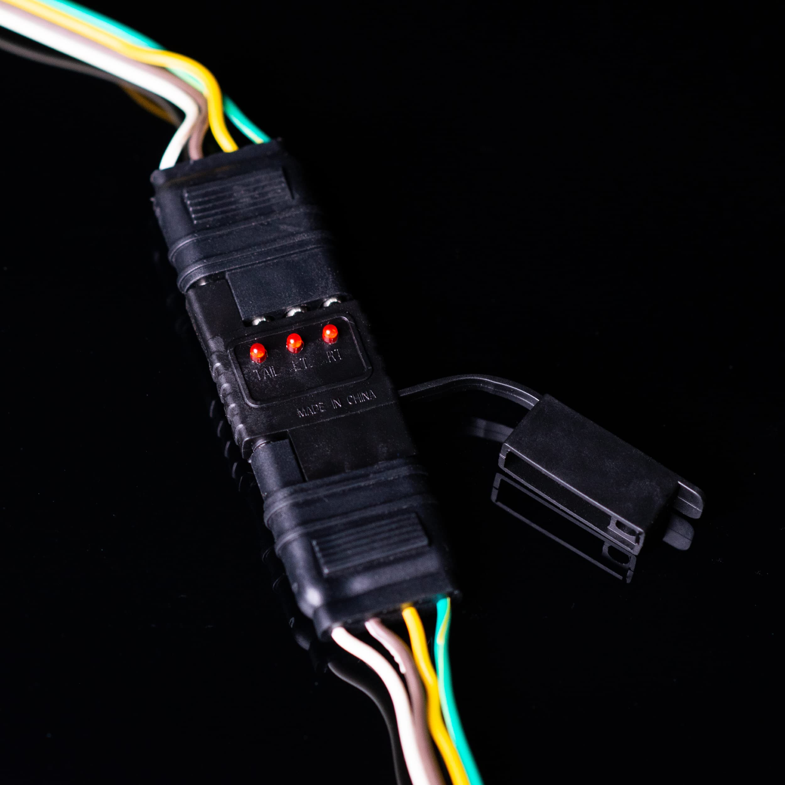 ABN Trailer Light Tester 4 Pin Trailer Plug Adapter - LED 4 Way Trailer Brake Light Tester for Inline Circuits
