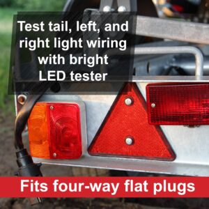 ABN Trailer Light Tester 4 Pin Trailer Plug Adapter - LED 4 Way Trailer Brake Light Tester for Inline Circuits