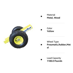 Weha Yellow 2 Wheel Install Slab Dolly 10" Pneumatic Tires 1100 lb Capacity