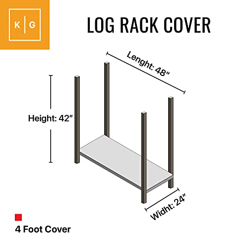 KHOMO GEAR - Heavy Duty Log Rack Cover - 4 Feet - Panther Series - Black