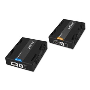 gofanco hdbaset hdmi extender 4k 60hz (4:2:0 8-bit) over cat5e/cat6/cat7 cable with bi-directional ir, poc - up to 70 meters (230 feet) @ 1080p and 40 meters (130 feet) @ 4k, hdcp 2.2 (hdbaset-ext)