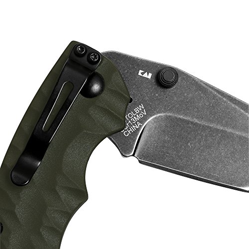 Kershaw Shuffle II Olive Multifunction Folding Pocket Knife (8750TOLBW), 2.6 In. 8Cr13MoV Stainless Steel Tanto Blade with Blackwash Finish and Reversible Pocketclip; 3 oz,Small