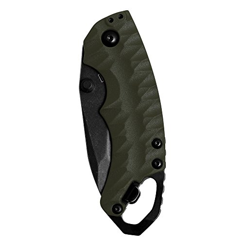 Kershaw Shuffle II Olive Multifunction Folding Pocket Knife (8750TOLBW), 2.6 In. 8Cr13MoV Stainless Steel Tanto Blade with Blackwash Finish and Reversible Pocketclip; 3 oz,Small