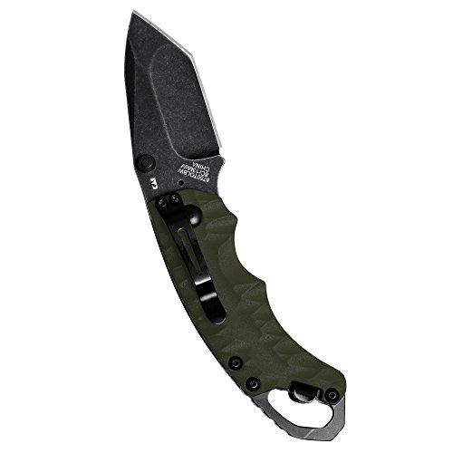 Kershaw Shuffle II Olive Multifunction Folding Pocket Knife (8750TOLBW), 2.6 In. 8Cr13MoV Stainless Steel Tanto Blade with Blackwash Finish and Reversible Pocketclip; 3 oz,Small