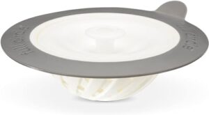 full circle sinksational sink strainer with stopper, white/gray