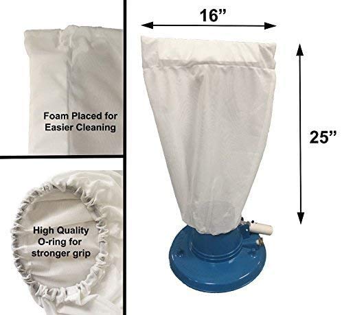 Swimables Premium Fine Mesh Replacement Bag with Built In Snap-In Technology Pool Leaf Vacuum, Leaf Catcher, Leaf Gulper, Leaf Eater, Leaf Bagger, Leaf Master - One Size Fits All!
