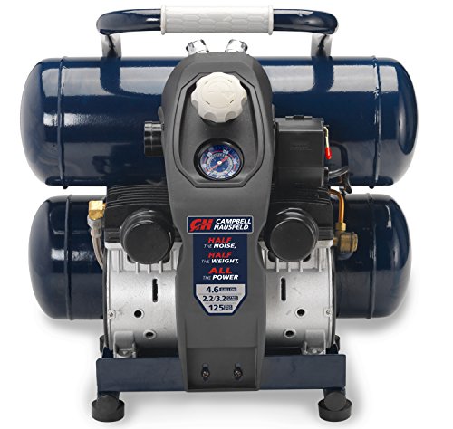 Quiet Air Compressor, Lightweight, 4.6 Gallon, Half the Noise and Weight, 4X Life, All the Power (Campbell Hausfeld DC040500)