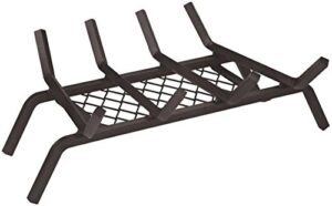 rocky mountain goods fireplace grate with ember retainer - 1/2” heavy duty cast iron -heat treated for hottest fires - retainer for cleaner more efficient fire - weld has (18")