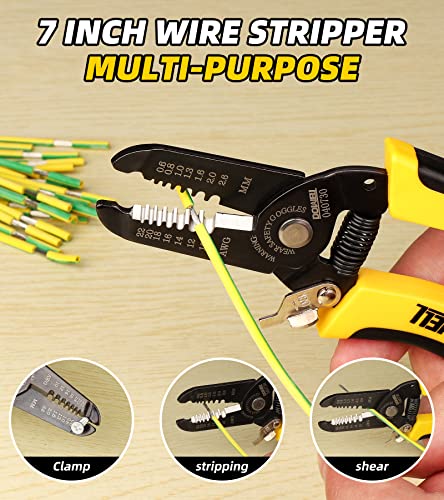 DOWELL 10-22 AWG Wire Stripper Cutter Wire Stripping Tool And Multi-Function Hand Tool，Professional Handle Design And Refined Craftsmanship.