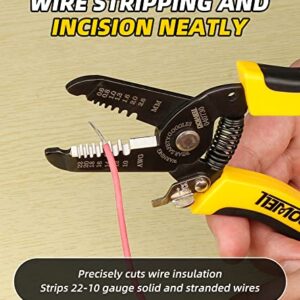 DOWELL 10-22 AWG Wire Stripper Cutter Wire Stripping Tool And Multi-Function Hand Tool，Professional Handle Design And Refined Craftsmanship.