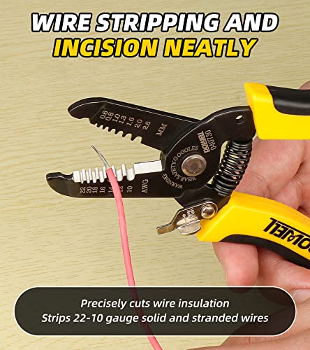 DOWELL 10-22 AWG Wire Stripper Cutter Wire Stripping Tool And Multi-Function Hand Tool，Professional Handle Design And Refined Craftsmanship.