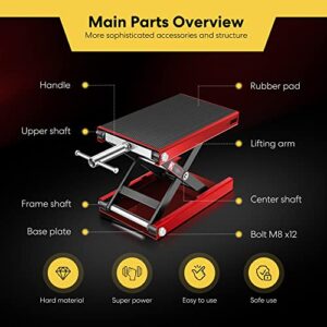 VIVOHOME Motorcycle Lift Scissor Jack Steel Wide Deck Hoist Crank Center Stand 1100 LBS Capacity for Motorcycles, ATVs, Dirt Bikes