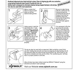 Zipbolt 40.260 Railbolt Drill Guide for Staircase Handrails with 1/4 in and 3/8 in Drill Bits and 1 in Spade Bit