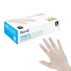 karat fp-gv1008 vinyl powder-free gloves (clear) - large(case of 1000)