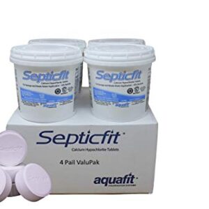 Septicfit Septic Chlorine Tablet - 4 Pail Value Pack - 6 Tablet Pails - 8.2 lbs - NOT for USE in Swimming Pools