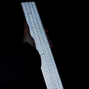 Starrey White Reflective Tape Self Adhesive Warning Tape 1IN x 75FT Outdoor Honeycomb Reflective Safety Tape-School Bus Stickers Conspicuity Solid Color Design