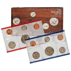 1985 p & d us mint 10-coin mint set uncirculated