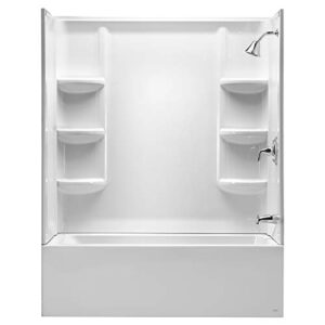 american standard 2946bw.011 studio 60" x 32" bathtub wall set, white