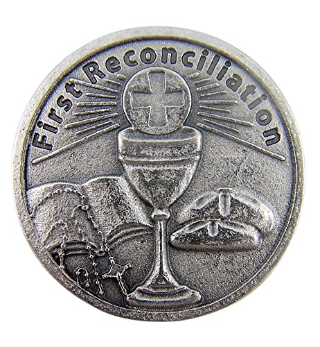 Chalice with Host and Bible First Reconciliation Pocket Token with Confession Back