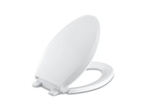 kohler k-7315-0 quick-release elongated toilet seat white grip-tight cachet, 1