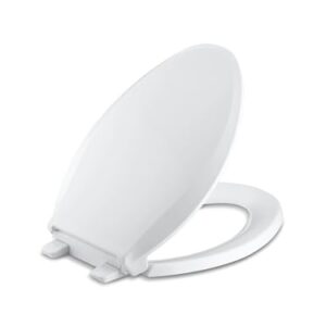 KOHLER K-7315-0 Quick-Release Elongated Toilet Seat White GRIP-TIGHT CACHET, 1