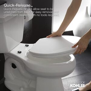 KOHLER K-7315-0 Quick-Release Elongated Toilet Seat White GRIP-TIGHT CACHET, 1